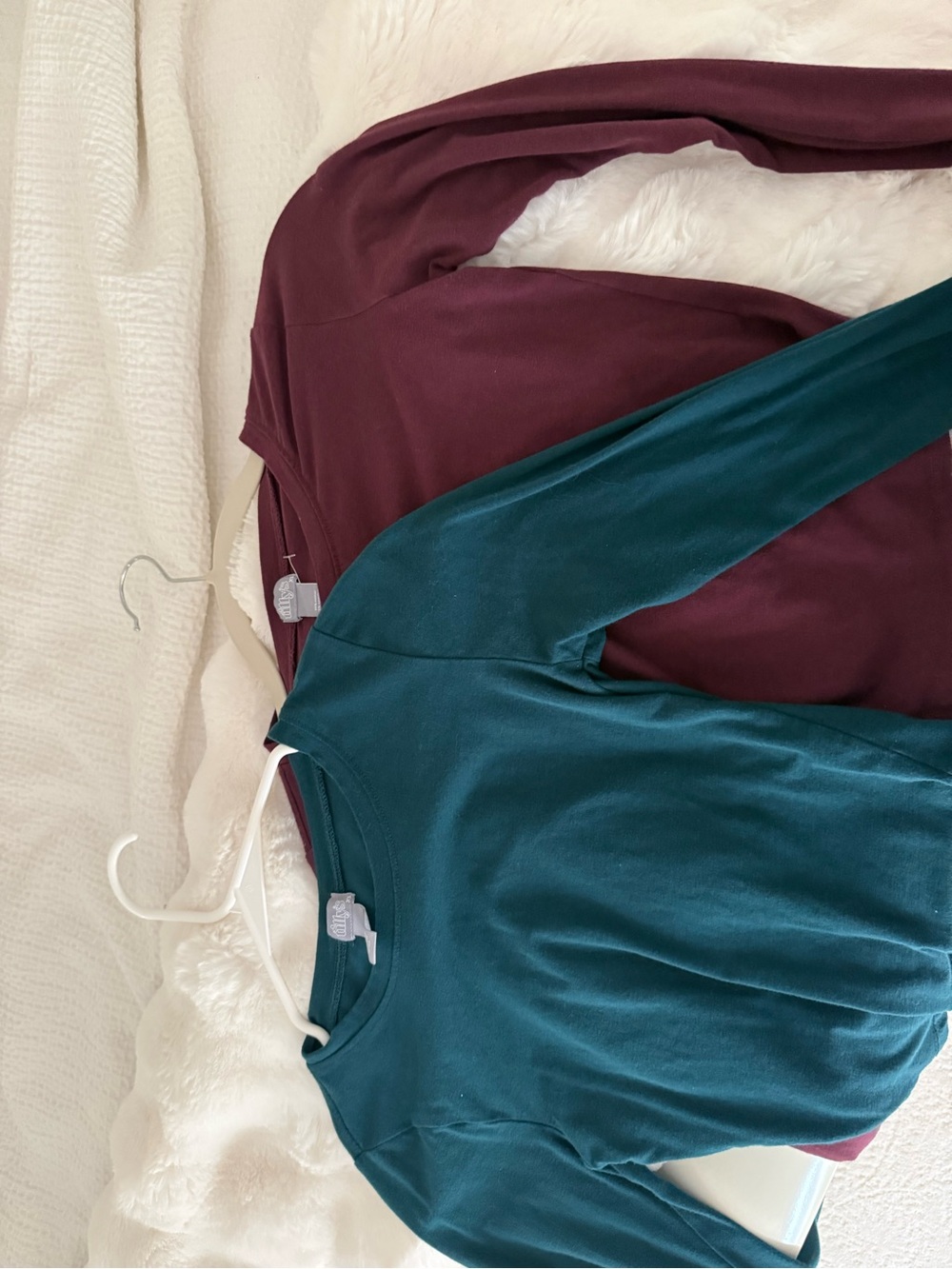 Set of two Tilly’s Everyday Crewneck Top - Teal and Burgundy